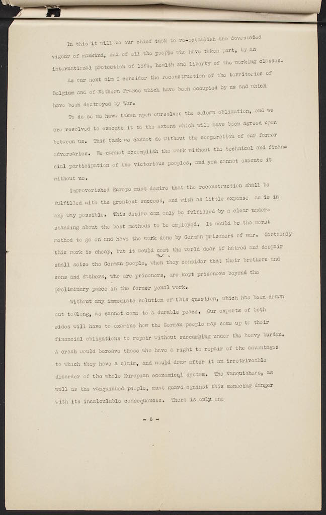 Pages of transcript of meeting held at Trianon Palace Hotel