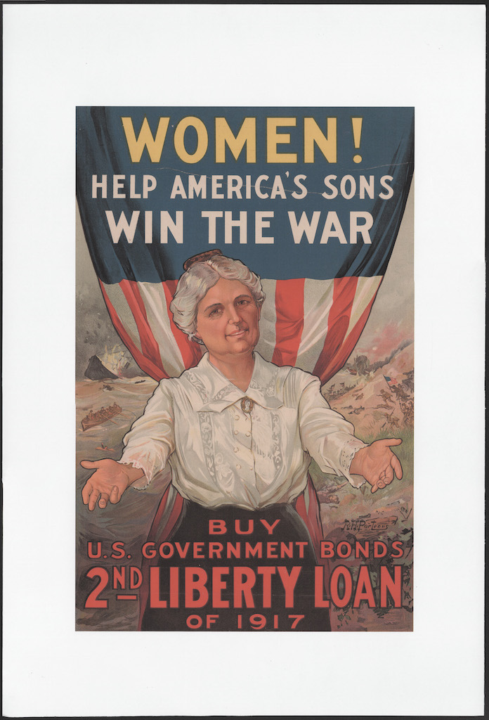 Women help America's sons World War I propaganda poster