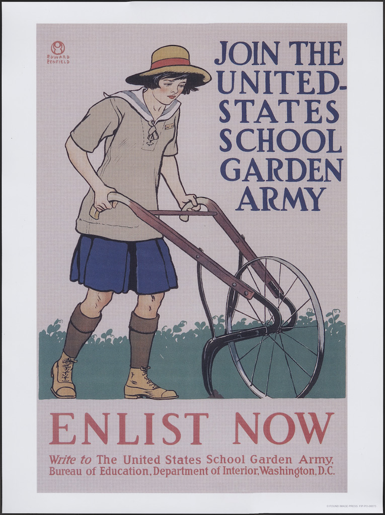 Enlist in United States School Garden Army World War I propaganda poster