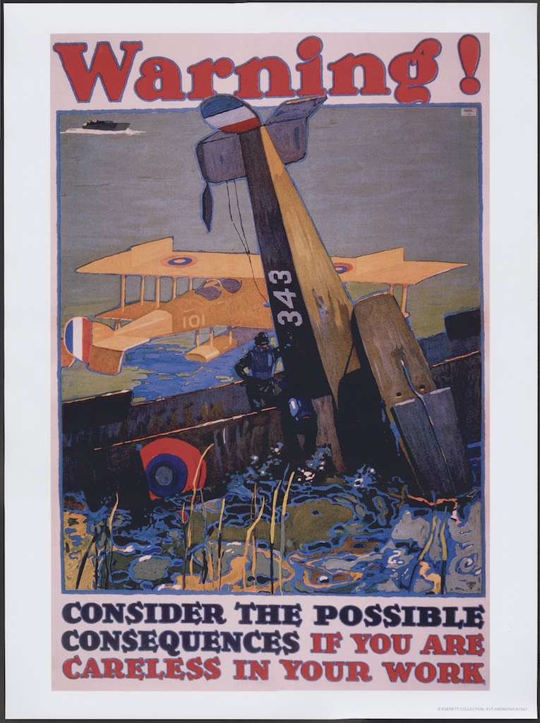 Consider careless work World War I propaganda poster