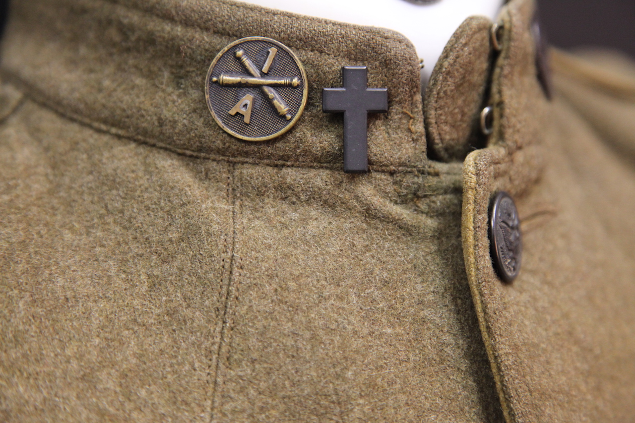 Collar detail of World War I chaplain uniform