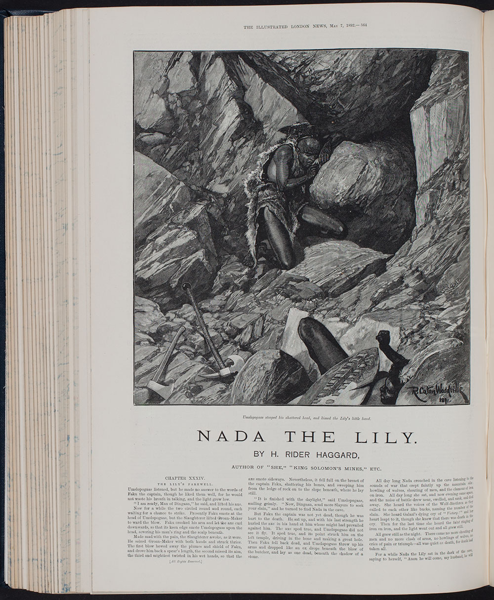 H. Rider Haggard. Nada the Lily. In The Illustrated London News, Vol. 100 (1892).