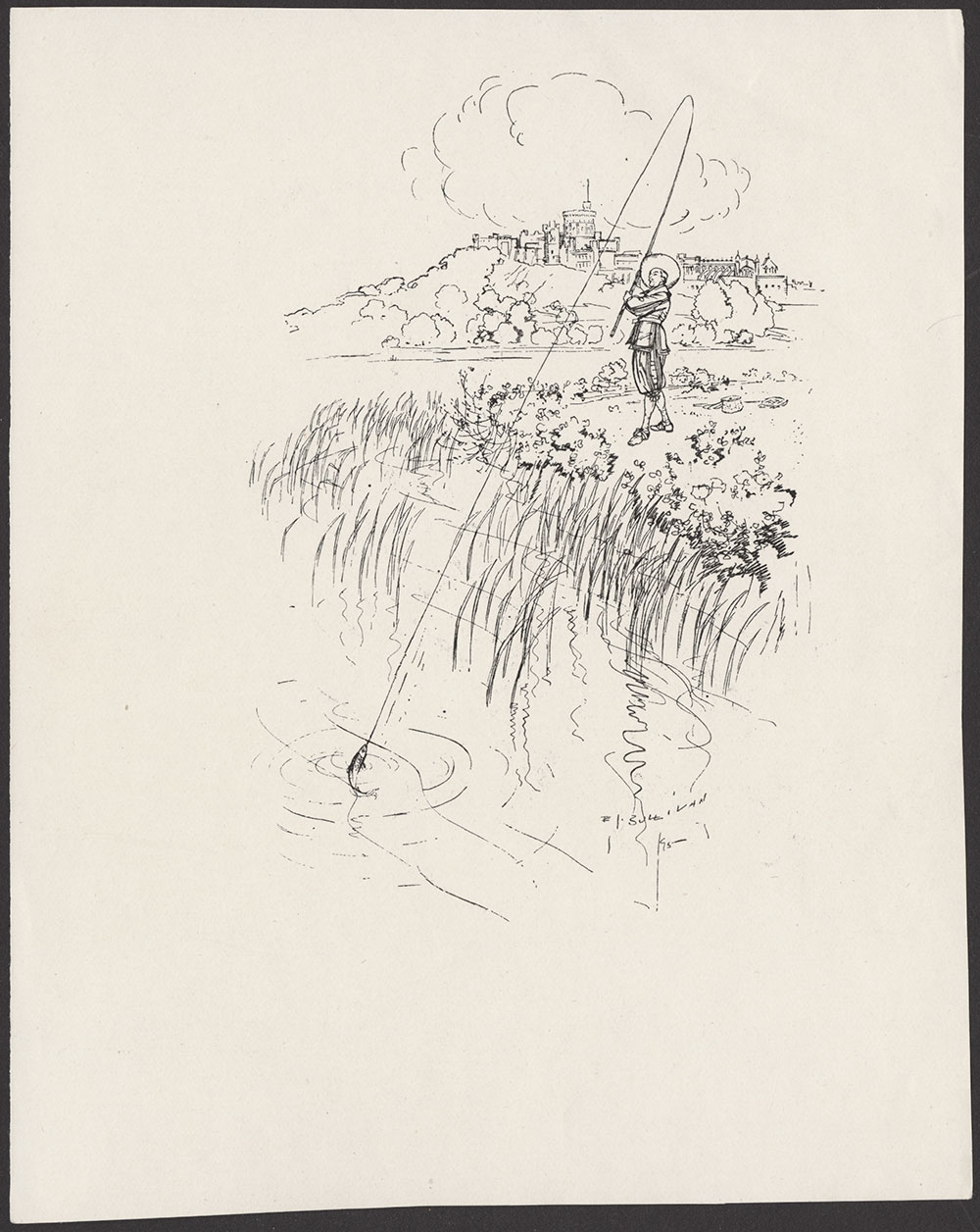 E. J. Sullivan. Proof illustration for Izaak Walton’s The Compleat Angler.