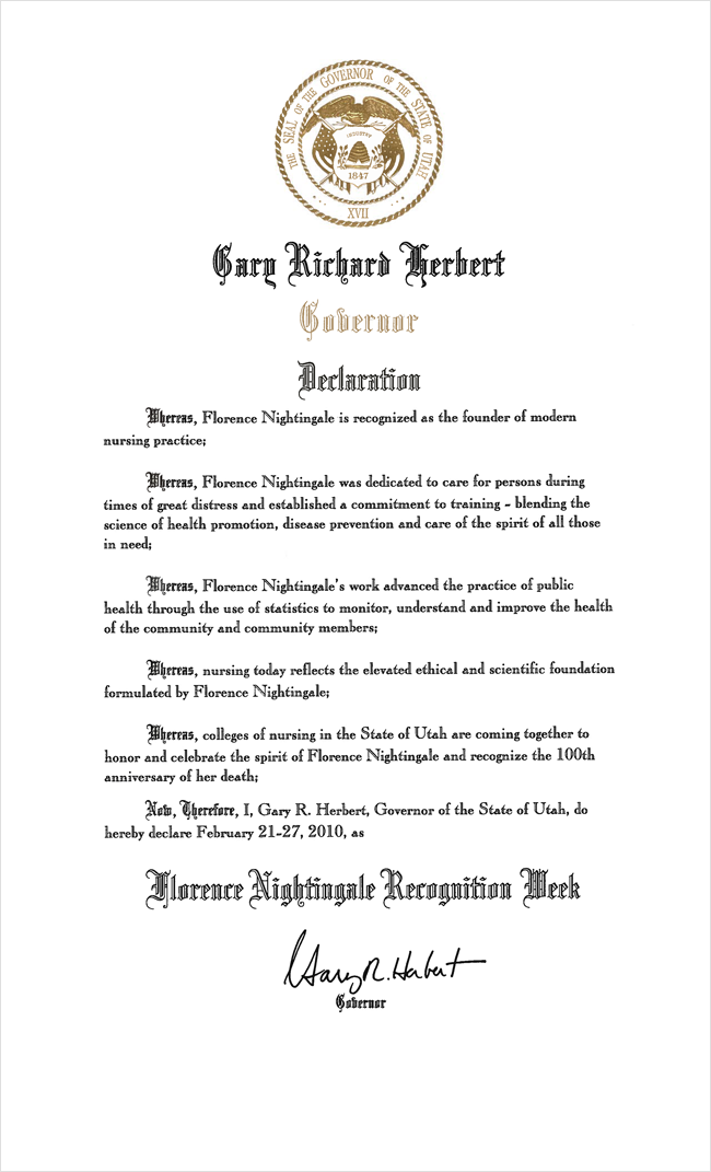 Governor Herbert's Declaration